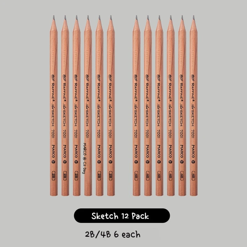 Graphite & Charcoal Sketch Pencils, Borrence — Single Grade & Mixed Packs