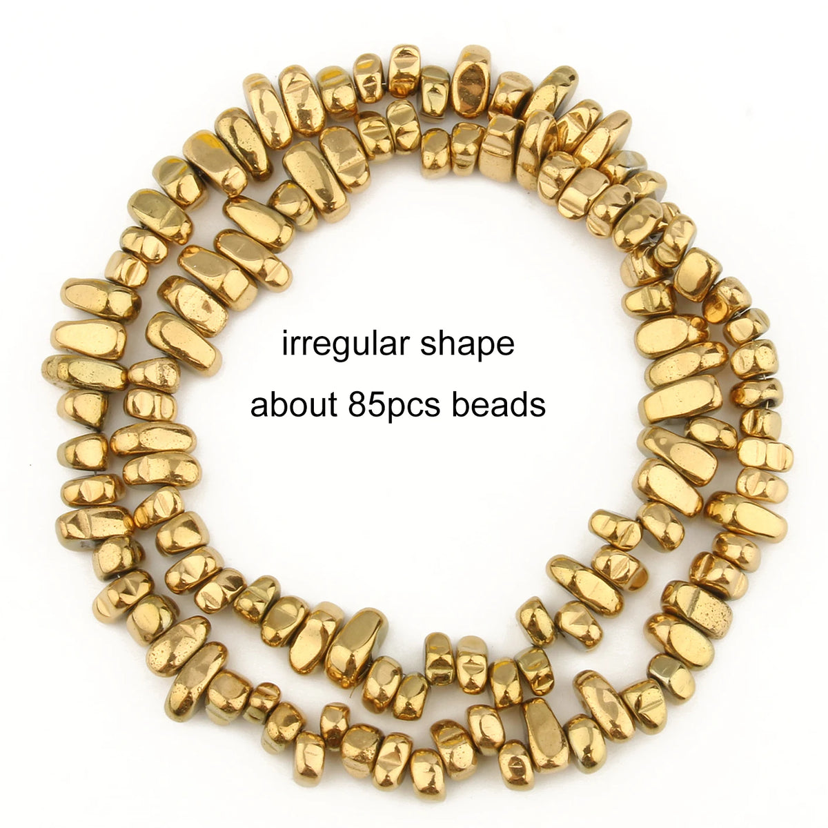 Stone Beads Gold-Tone Hematite-Style Spacer Shapes for DIY Jewelry Making