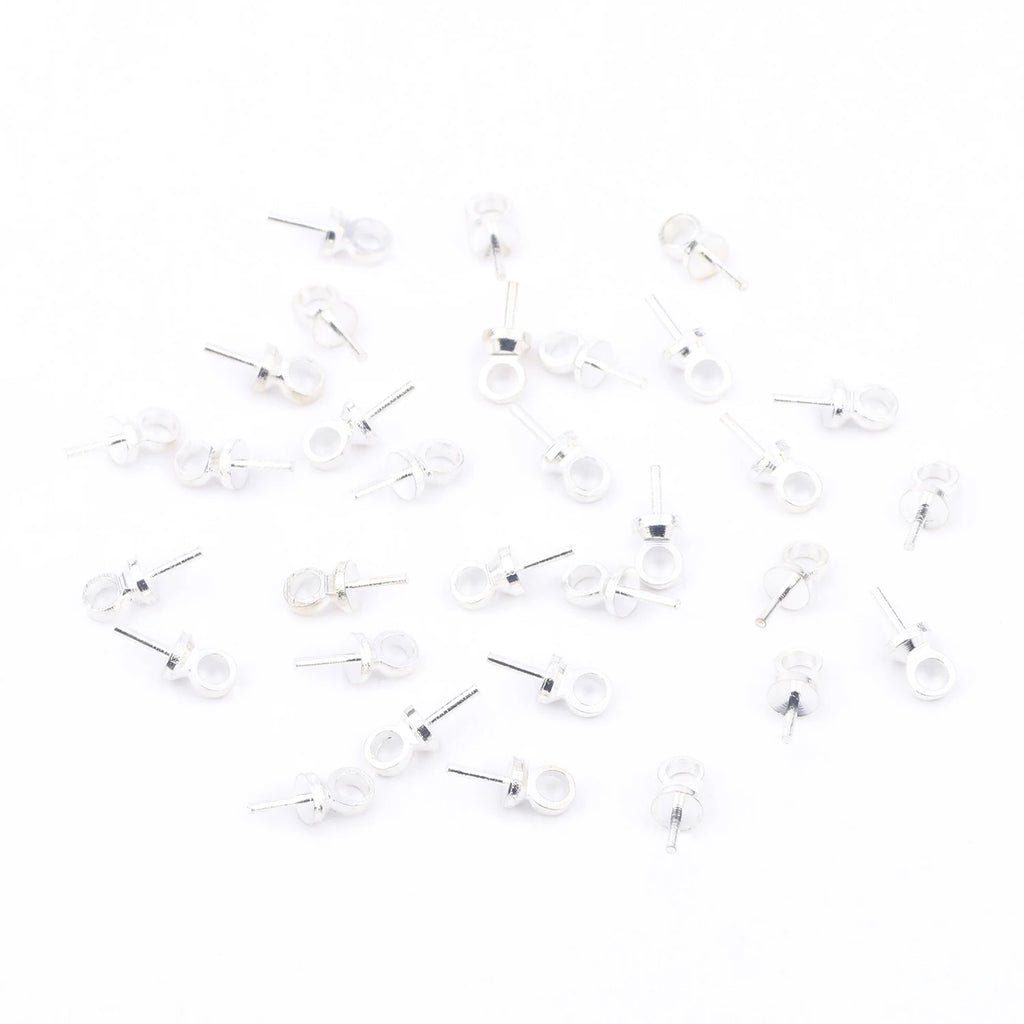 Earring Components Gold Silver Color Basic Pins Stoppers DIY Jewelry Making