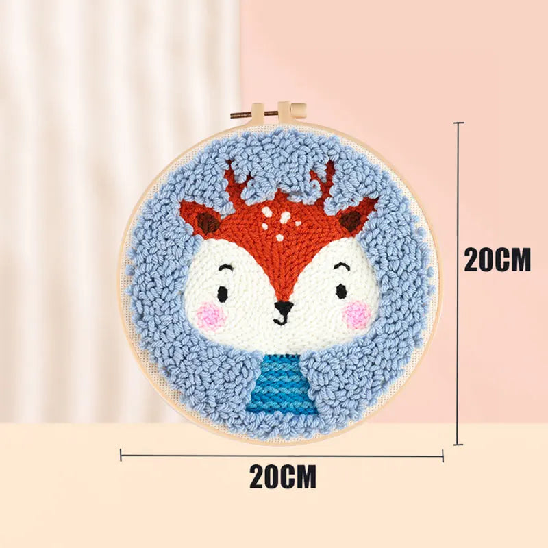 Punch Needle Kit, Christmas Animal Designs for Beginner Embroidery & Gifts