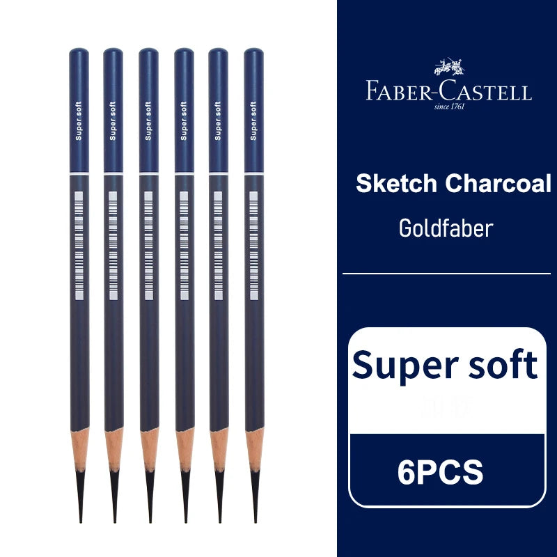 Charcoal & Graphite Sketch Pencil Set — Extra Soft to Hard, 5 or 6 Pieces