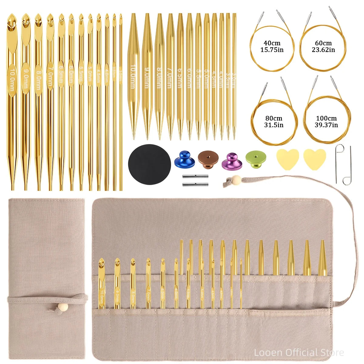 Crochet Hooks, Detachable Set with Storage Bag for Handmade Yarn Projects