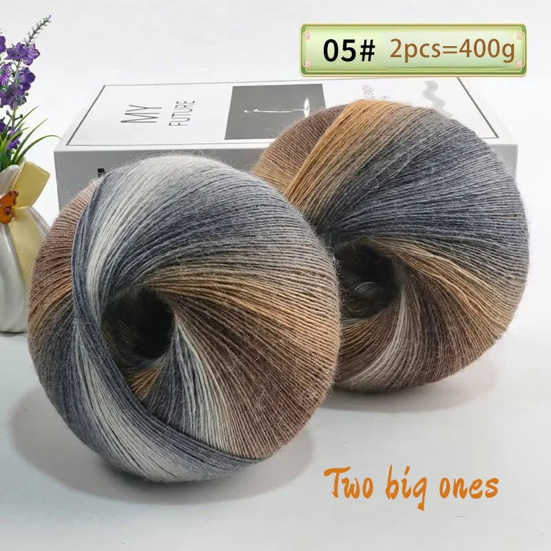 Yarn, Rainbow Gradient for Crochet Shawls, Sweaters, Hats & Flower Crafts