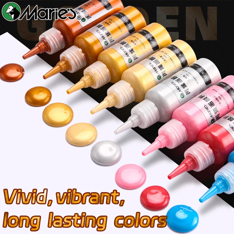 Marie's Metallic Acrylic Paint 50ml — Pearlescent & Shiny Pigments