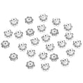 Metal Beads Stainless Steel Cap Steel Tone Flower Filigree End Bracelet Supplies