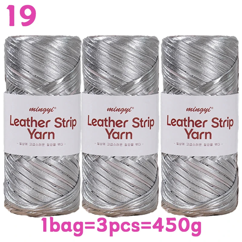 Yarn, Faux Leather Fabric Strip for Crochet Bags, Baskets & Slipper Crafts