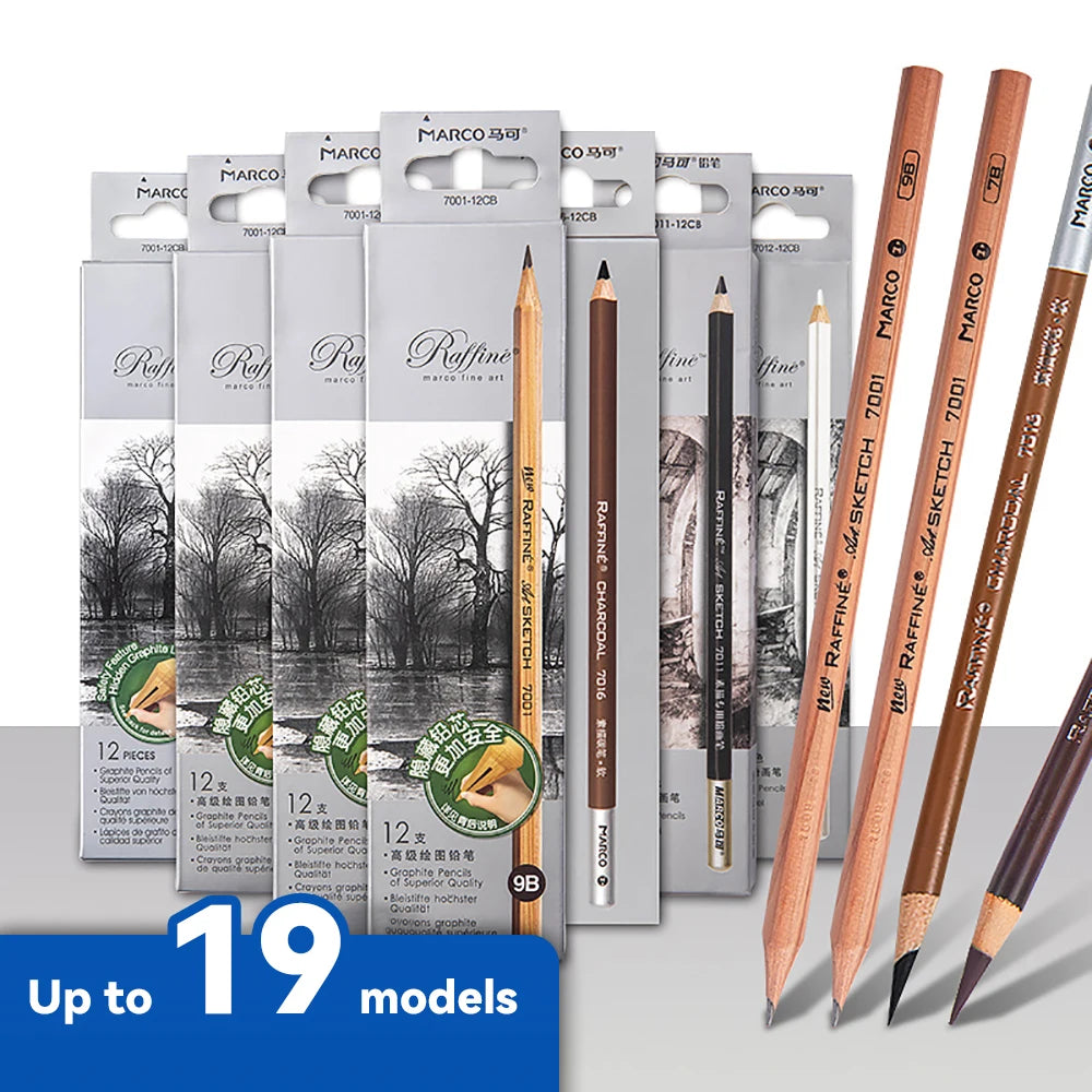 Borrence Graphite & Charcoal Sketch Pencils — Single Grade & Mixed Packs