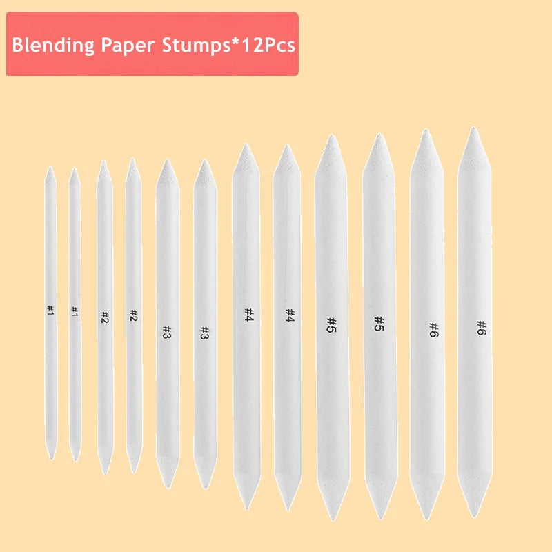 Blending Stumps & Tortillons Set — Art Burnishers for Charcoal, Graphite & Pastel
