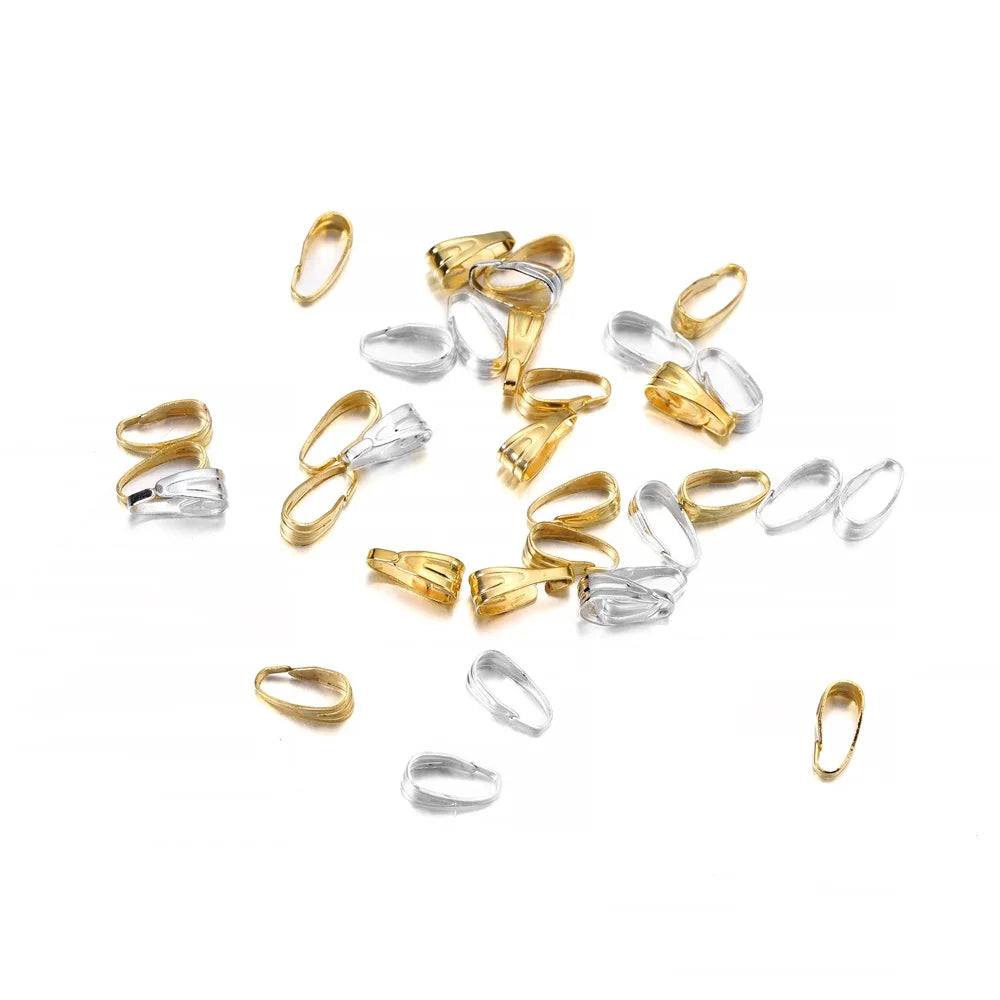 Pendant Bails Metal Clasp Necklace Connectors DIY Jewelry Making Craft Supplies