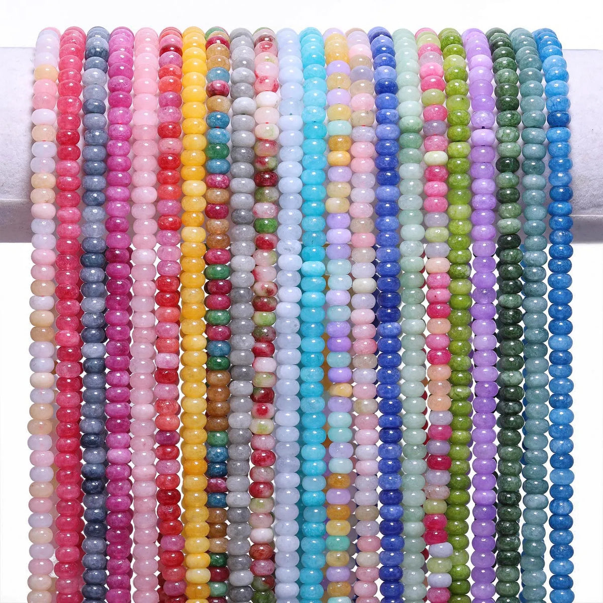 Stone Beads Multicolor Jade-Style Abacus Spacers for DIY Jewelry Making
