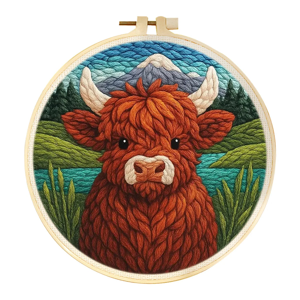 Punch Needle Kit, Animal Patterns with Hoop for Beginner Embroidery Crafts