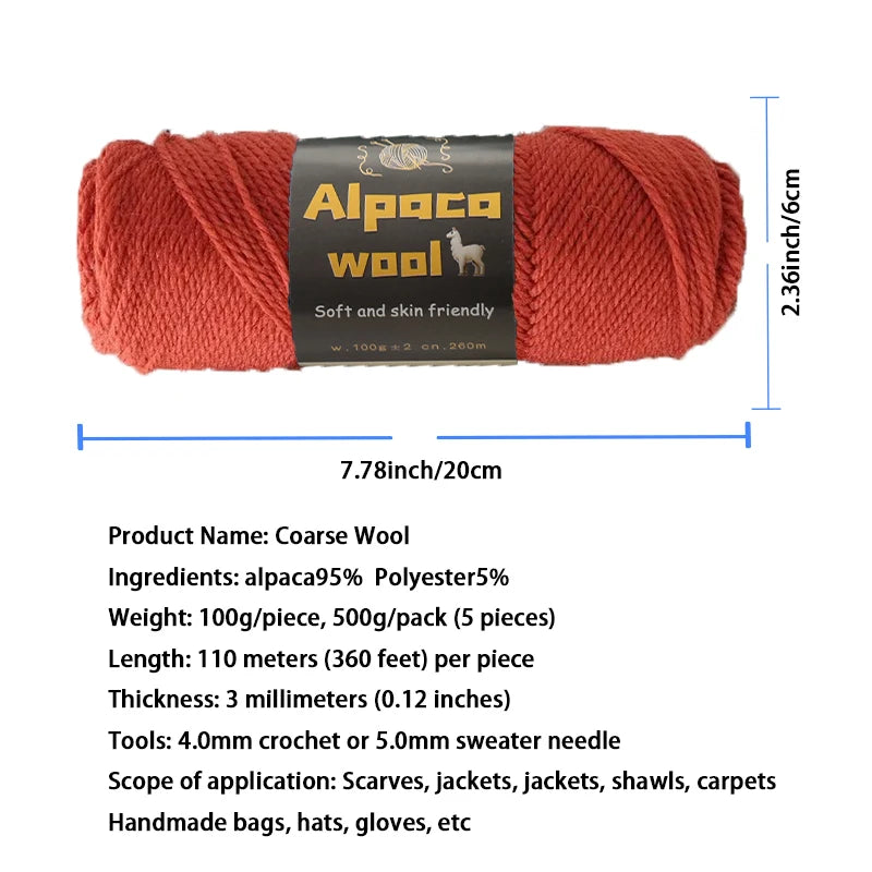 Yarn, Chunky for Knitting Sweaters, Coats, Hats, Gloves & Leg Warmers