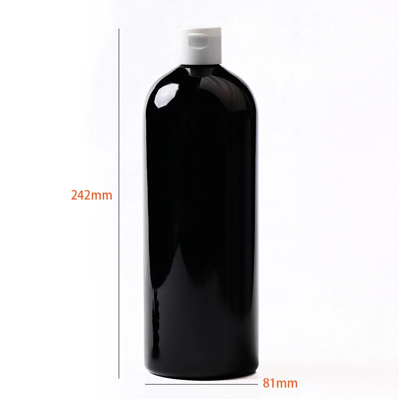 Flip-Top Bottles Empty Large PET Black White Clear Packaging 8 Pack