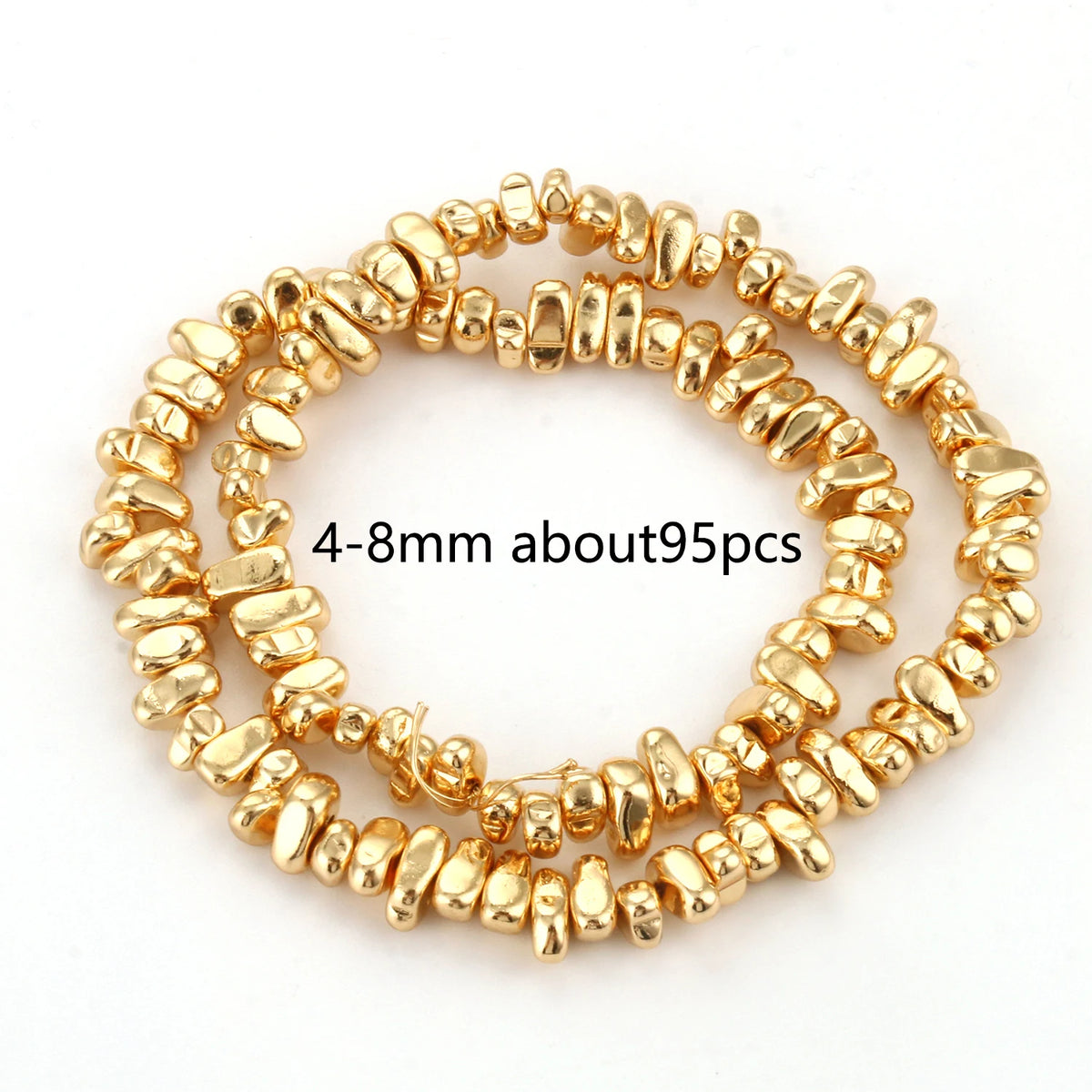 Stone Beads Hematite-Style Gold-Tone Mixed Shapes for DIY Jewelry Making