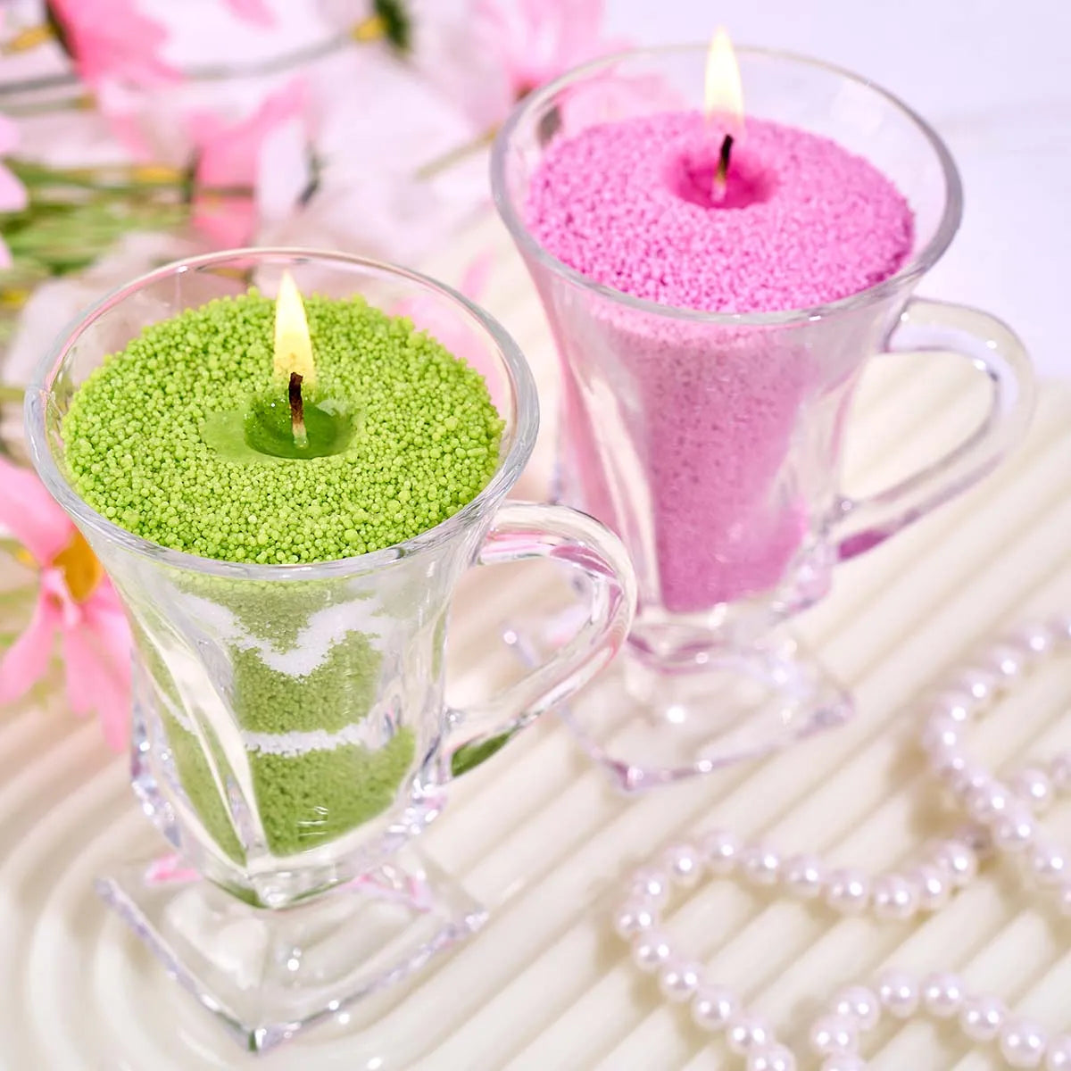 100G Color Sand Wax Ice Flower Wax DIY Candle Making Accessories Supplies Snowflake Wax Candle Landscape Painting Sand Cup
