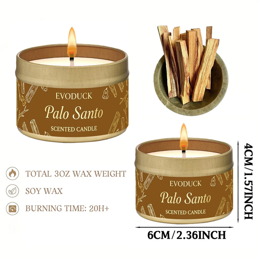 Scented Soy Wax Candles EVODUCK Palo Santo Sage Rose & Citronella