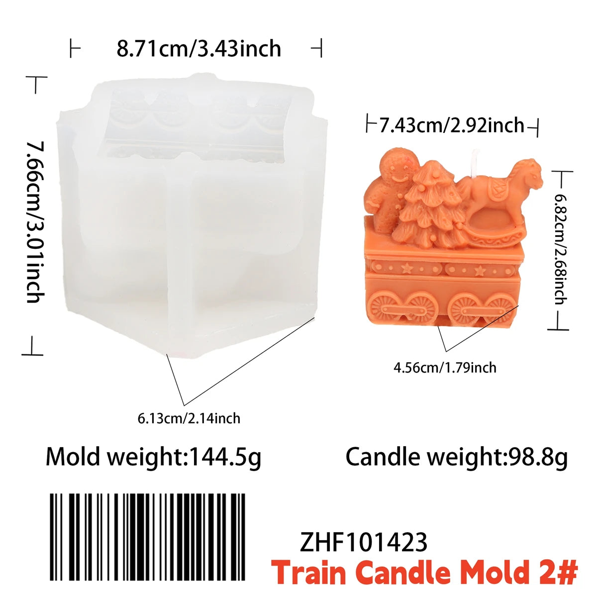 Train Candle Mold - Silicone Christmas 3D, 4 Styles
