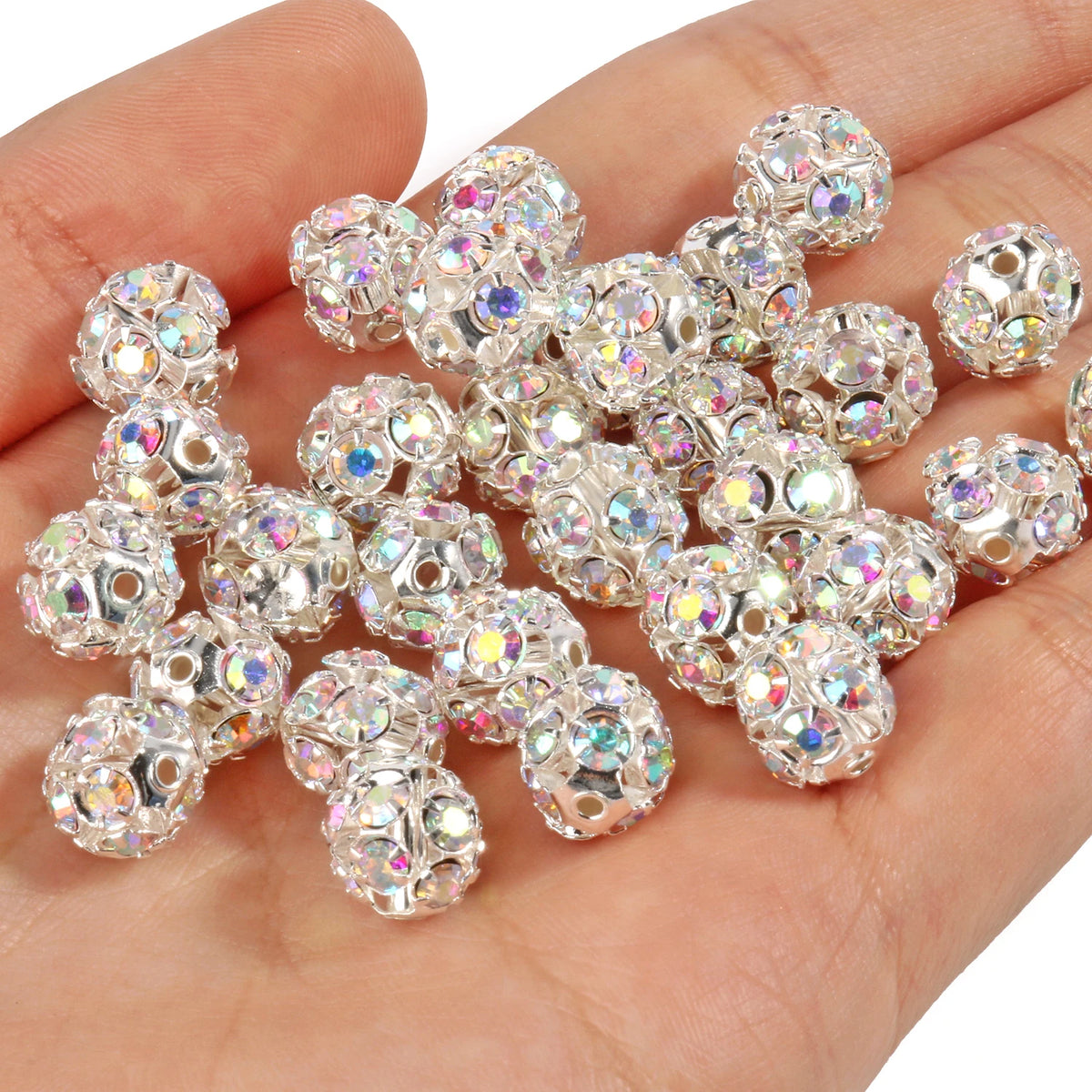 Rhinestone Beads Multicolor AB Crystal-Style Balls for DIY Jewelry Making