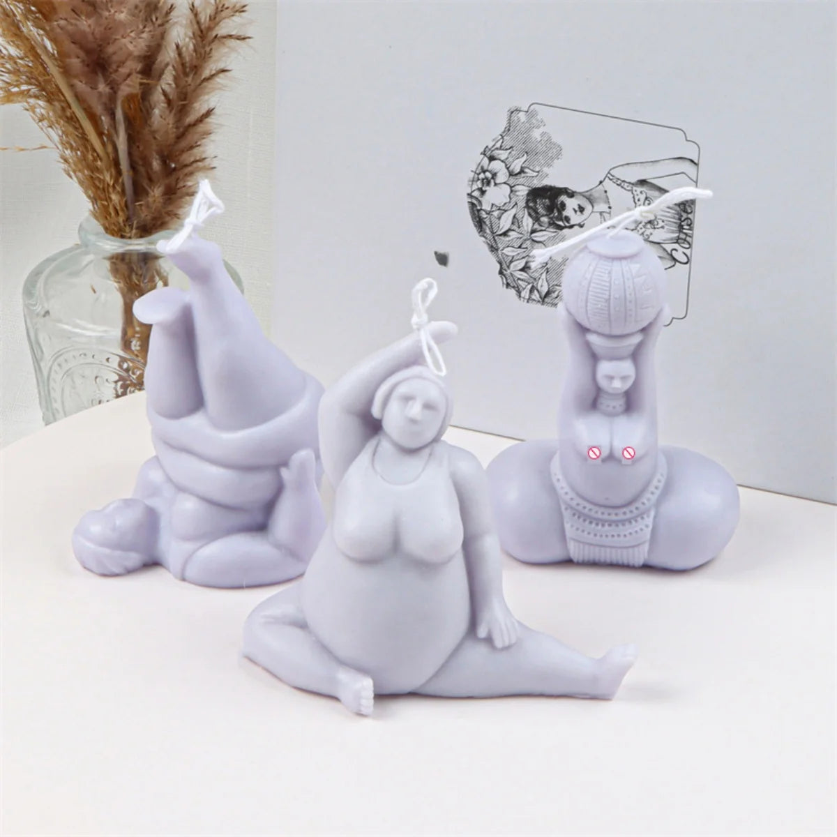 3D Lady Body Candle Mold Yoga Pose Soap Scented Plaster Epoxy Resin Making Mold DIY Home Decoration Handmade Gifts