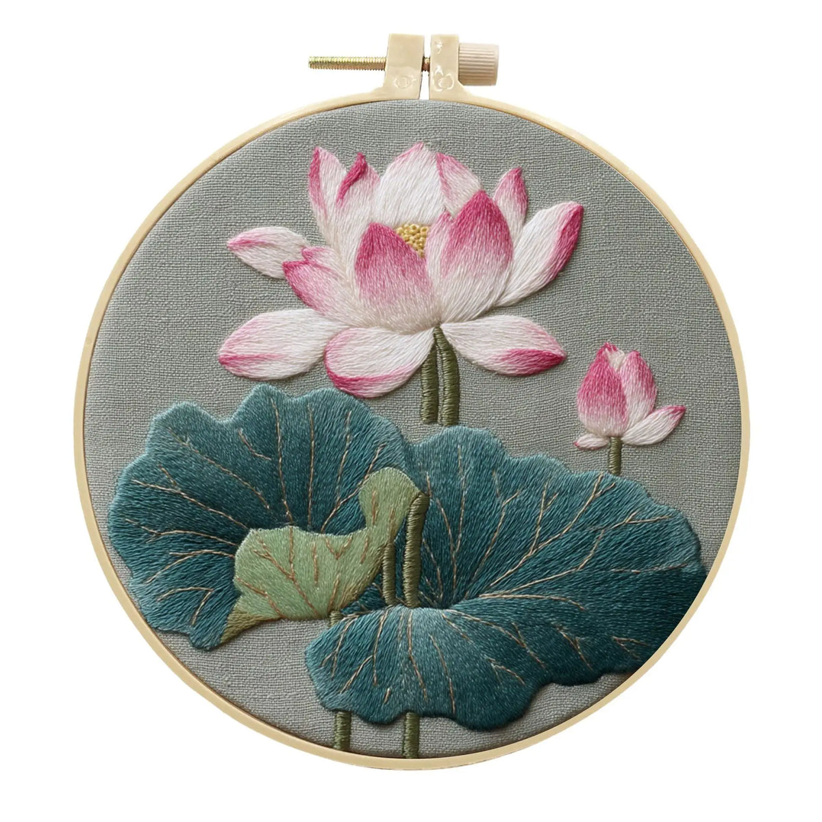 Cross-Stitch Kit, Lotus Flower Pattern for Handmade Home Decor & Gifts