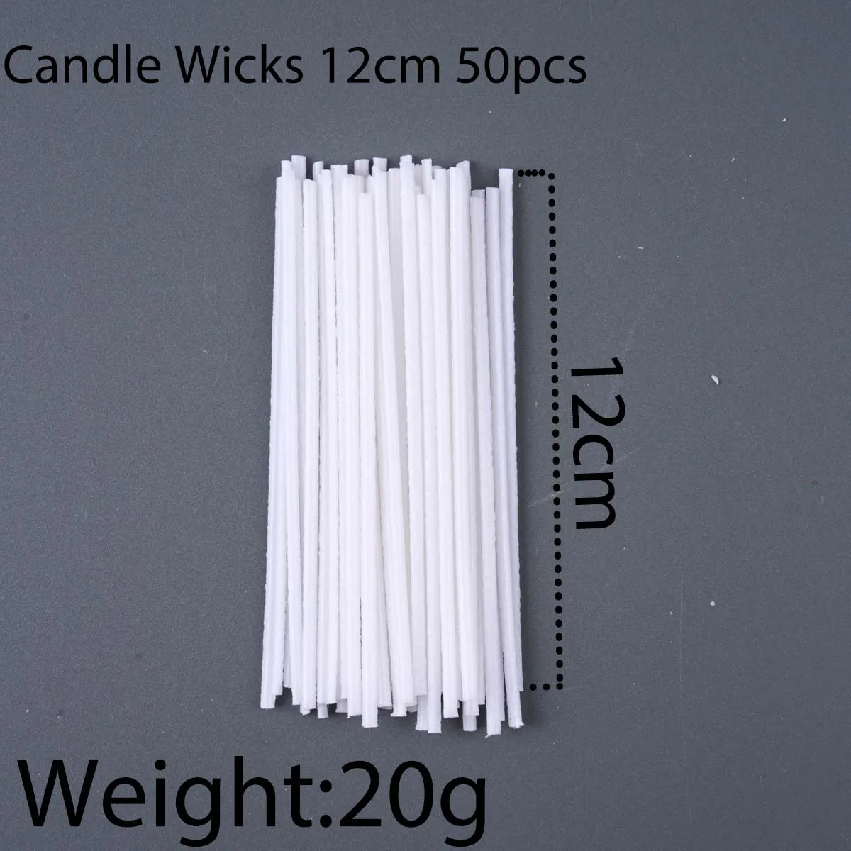 Candle Wicks, Waxed Cotton — 50 Pack, 2 to 8 in (5 to 20cm), Smokeless