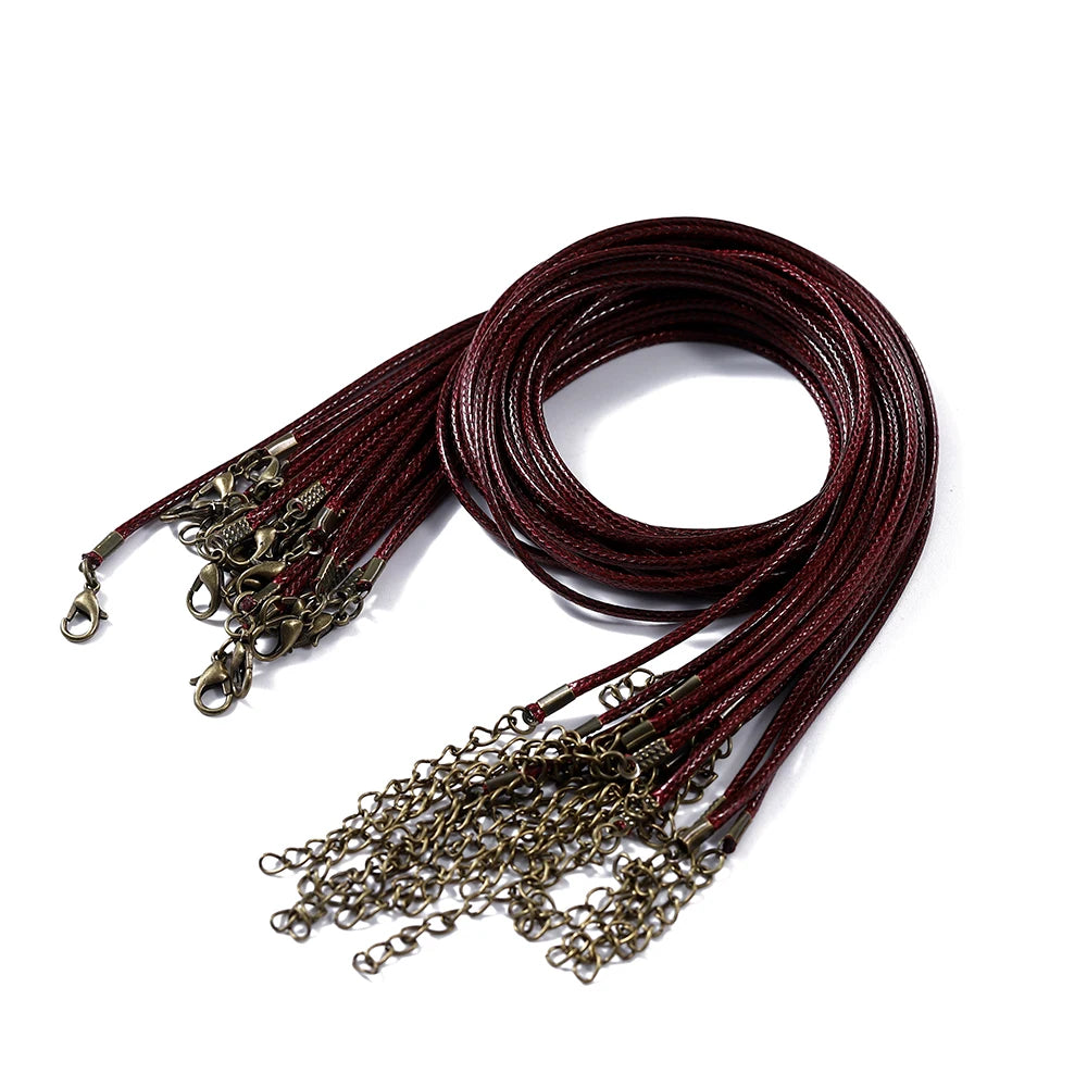 Necklace Cords Braided Leather Adjustable Clasp DIY Jewelry Making