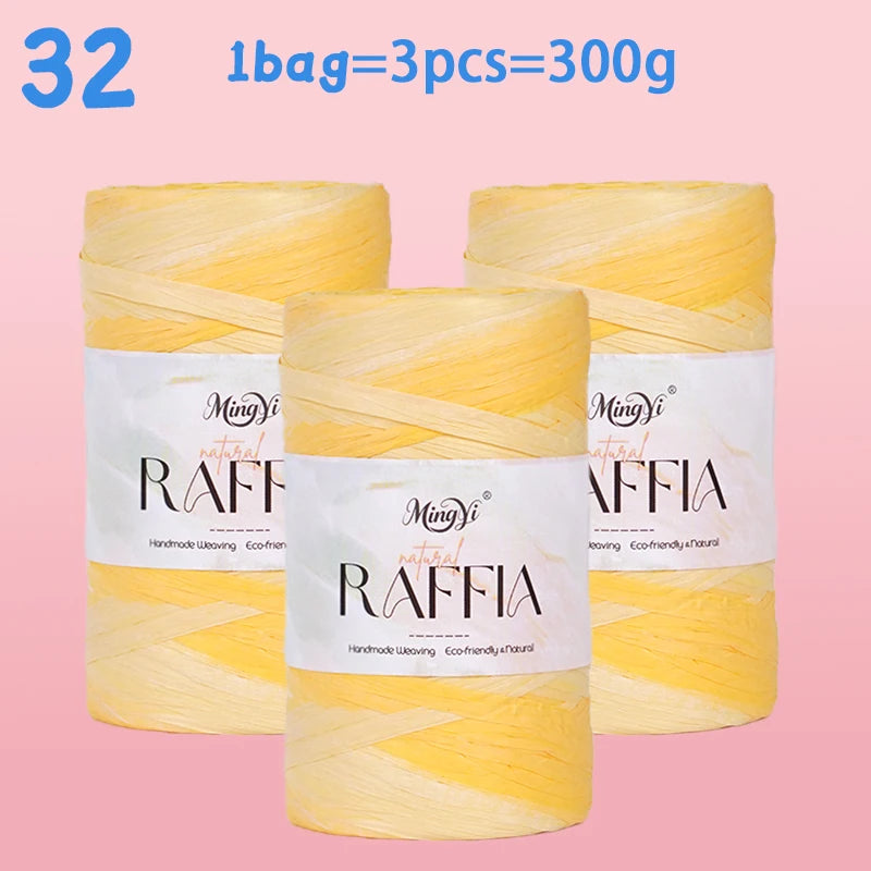 Yarn, Raffia-Style for Handmade Hats, Bags, Floor Mats & Storage Crafts