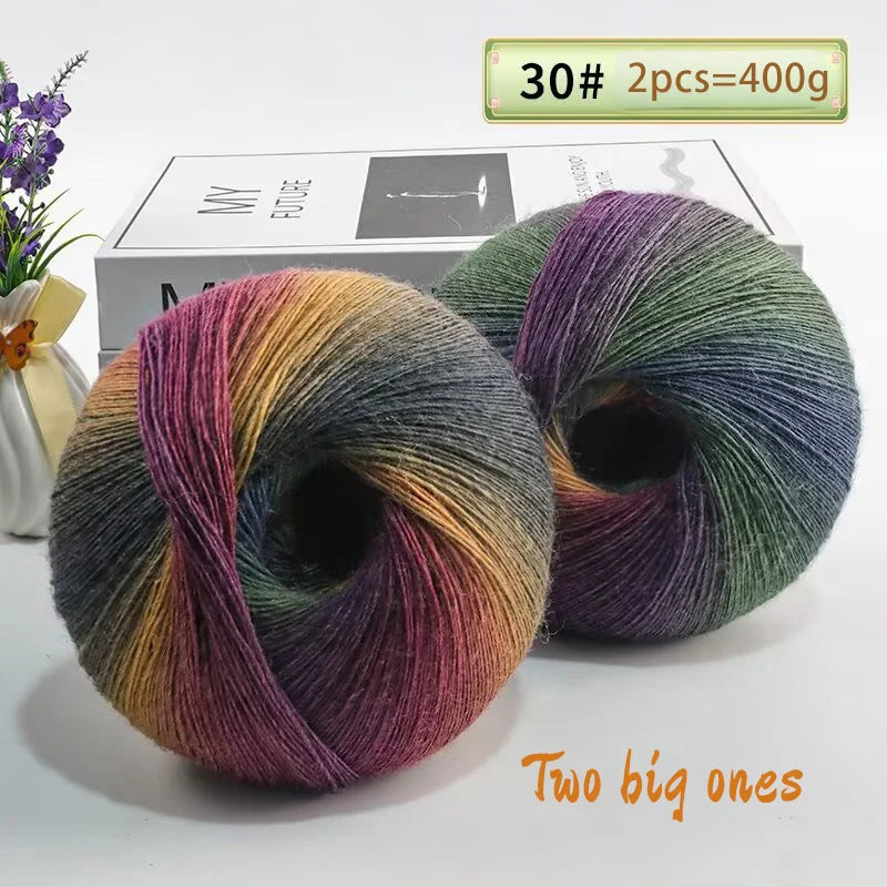 Yarn, Rainbow Gradient for Crochet Shawls, Sweaters, Hats & Flower Crafts