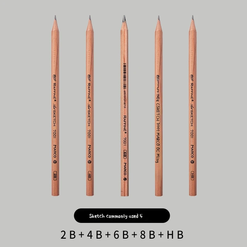 Graphite & Charcoal Sketch Pencils, Borrence — Single Grade & Mixed Packs