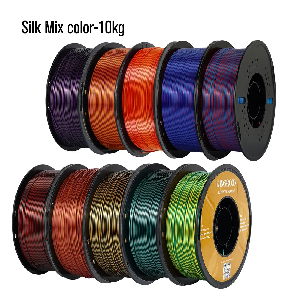 KINGROON Silk Dual-color PLA Filament 3D Printer 1.75mm 11/22 lbs Silk PLA Filament Plastic Materials 3D Printing Special Color