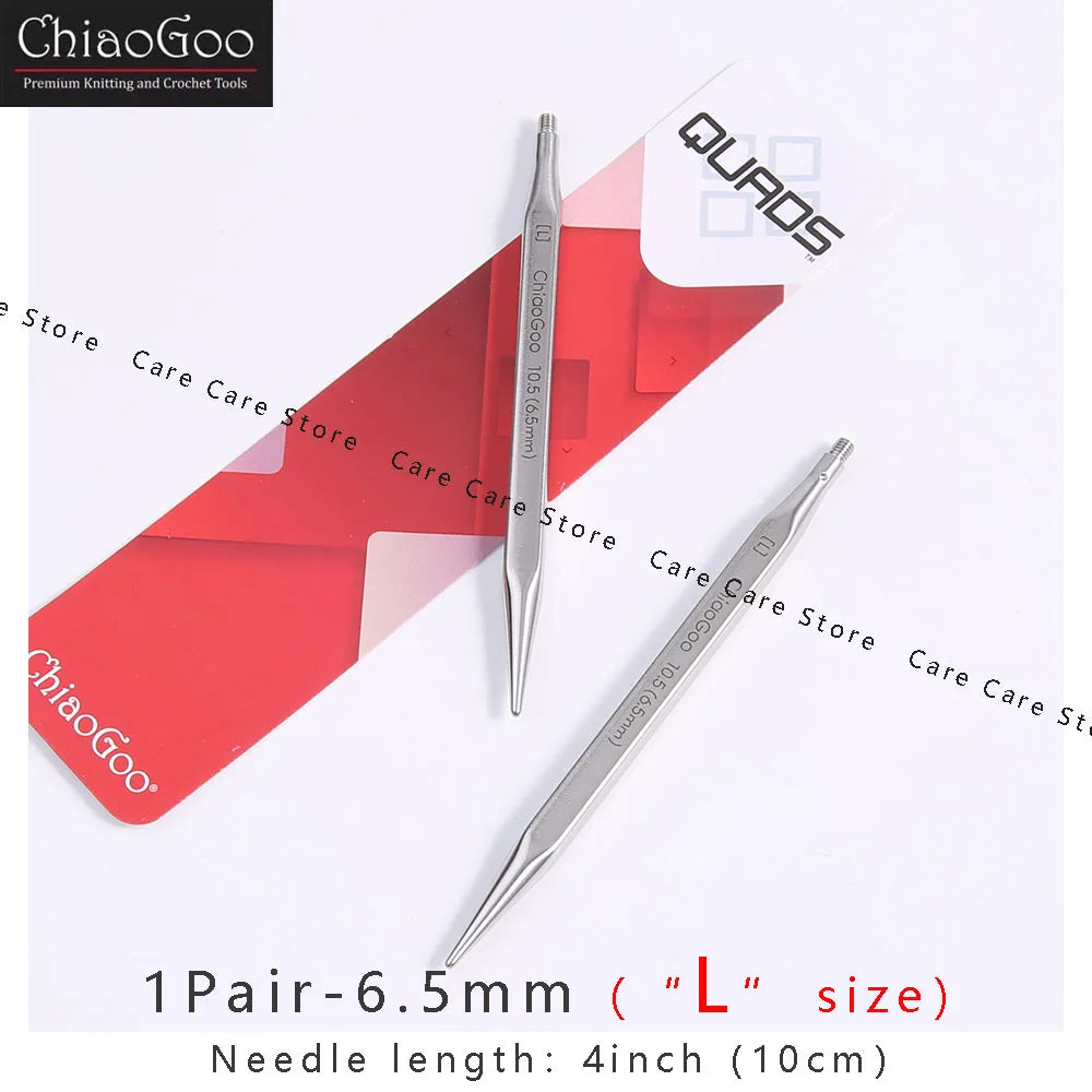 Knitting Needle Tips, ChiaoGoo QUADS Cubic Stainless Steel Interchangeable