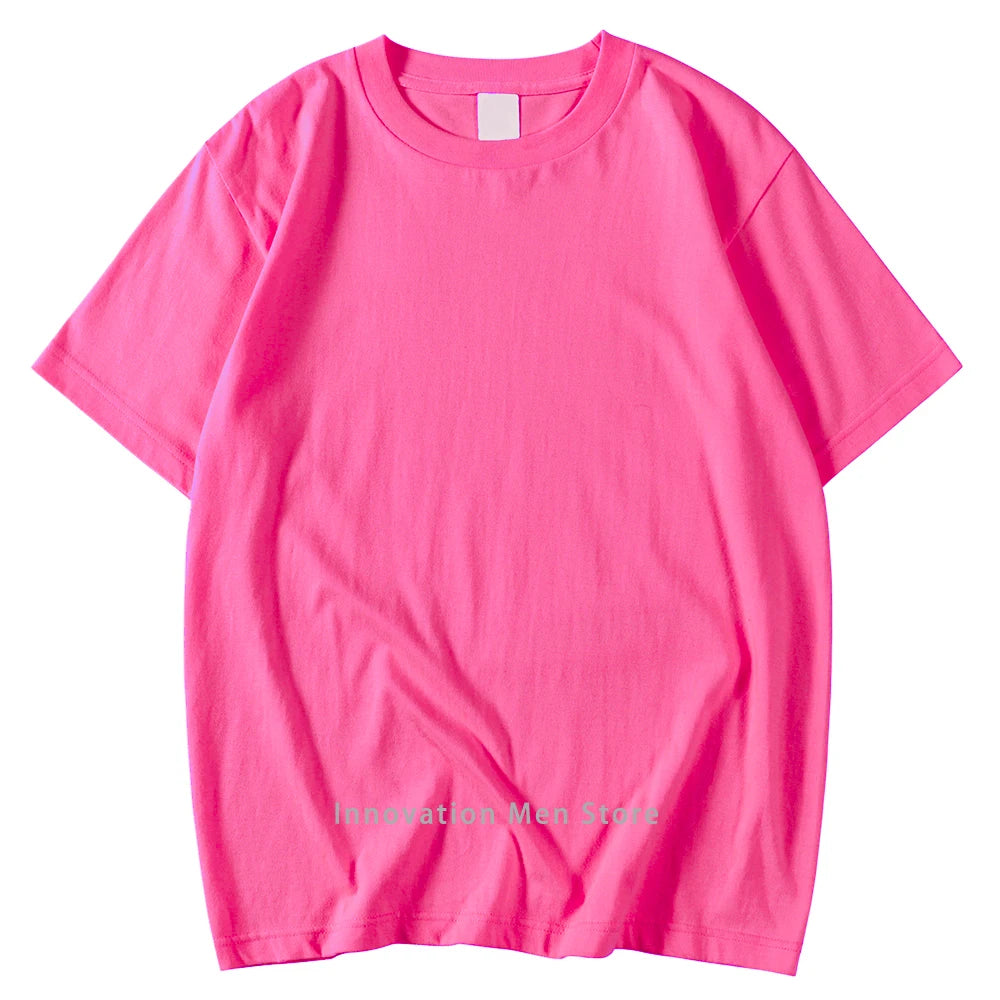 T-Shirt Unisex Cotton Solid Color Oversized Basic Tee 14 Vibrant Colors