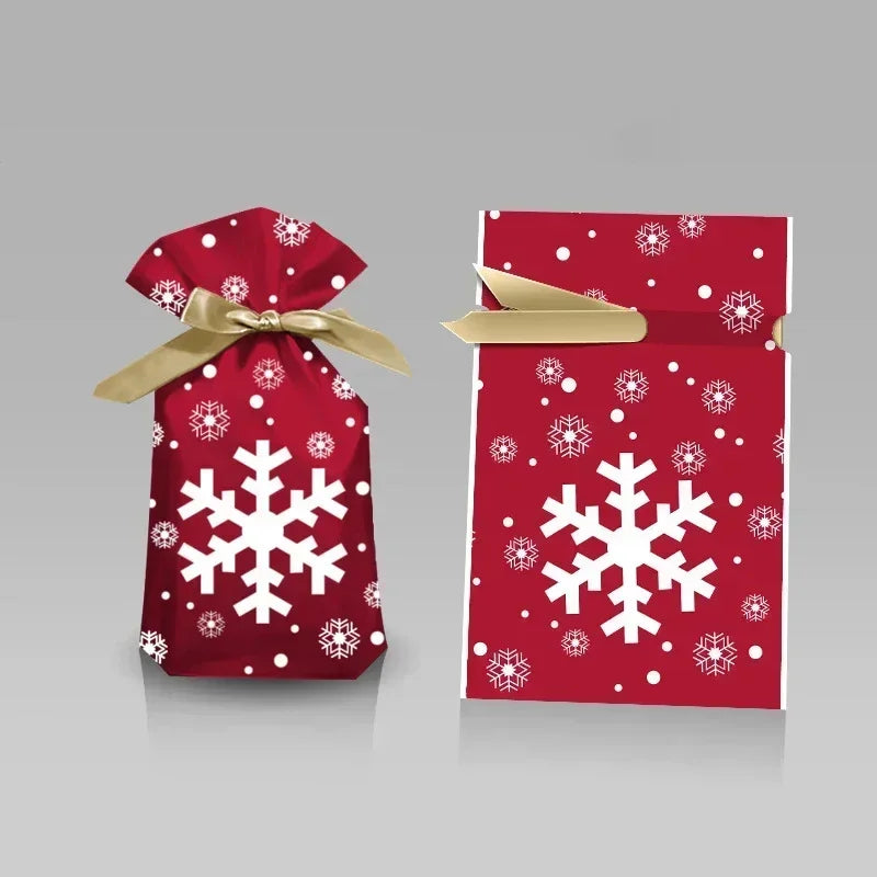 Christmas Gift Bag Christmas Decoration for Home Snowflake Noel Present Bag Christmas Wrap Holders New Year