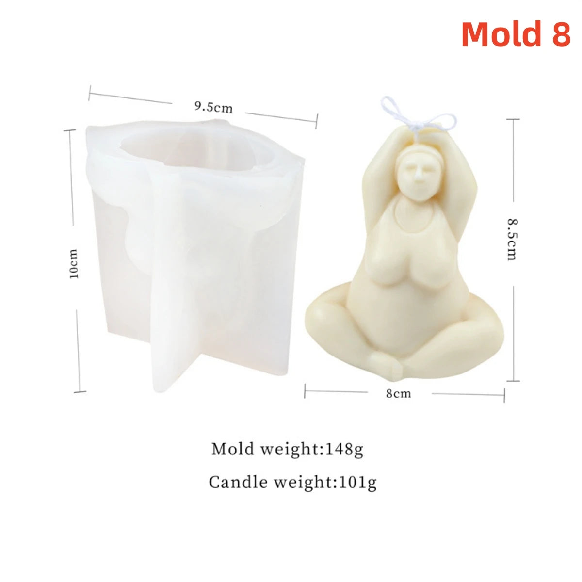 Yoga Pose Candle Mold - Silicone 3D Body, 20 Styles