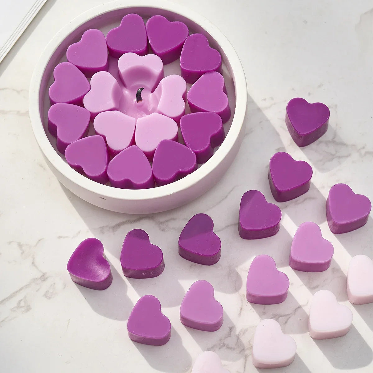 56 Mini Love Candle Silicone Mold DIY Valentine's Craft Gifts Making Tools Heart Shape Cake Chocolate Baking Molds Home Decor