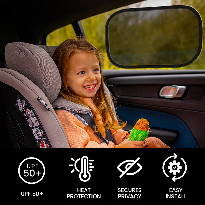 Black And Colorful Cartoon Animal Car Sun Shade UV Protector