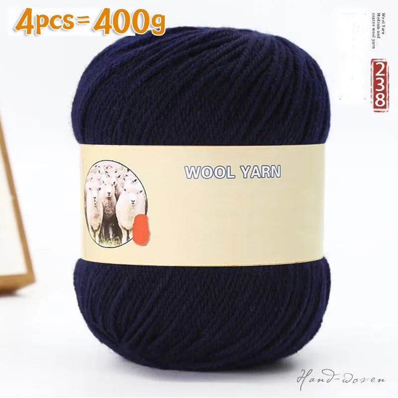 Yarn, Medium-Thick for Hand Knitting Sweaters, Hats, Scarves & Coats