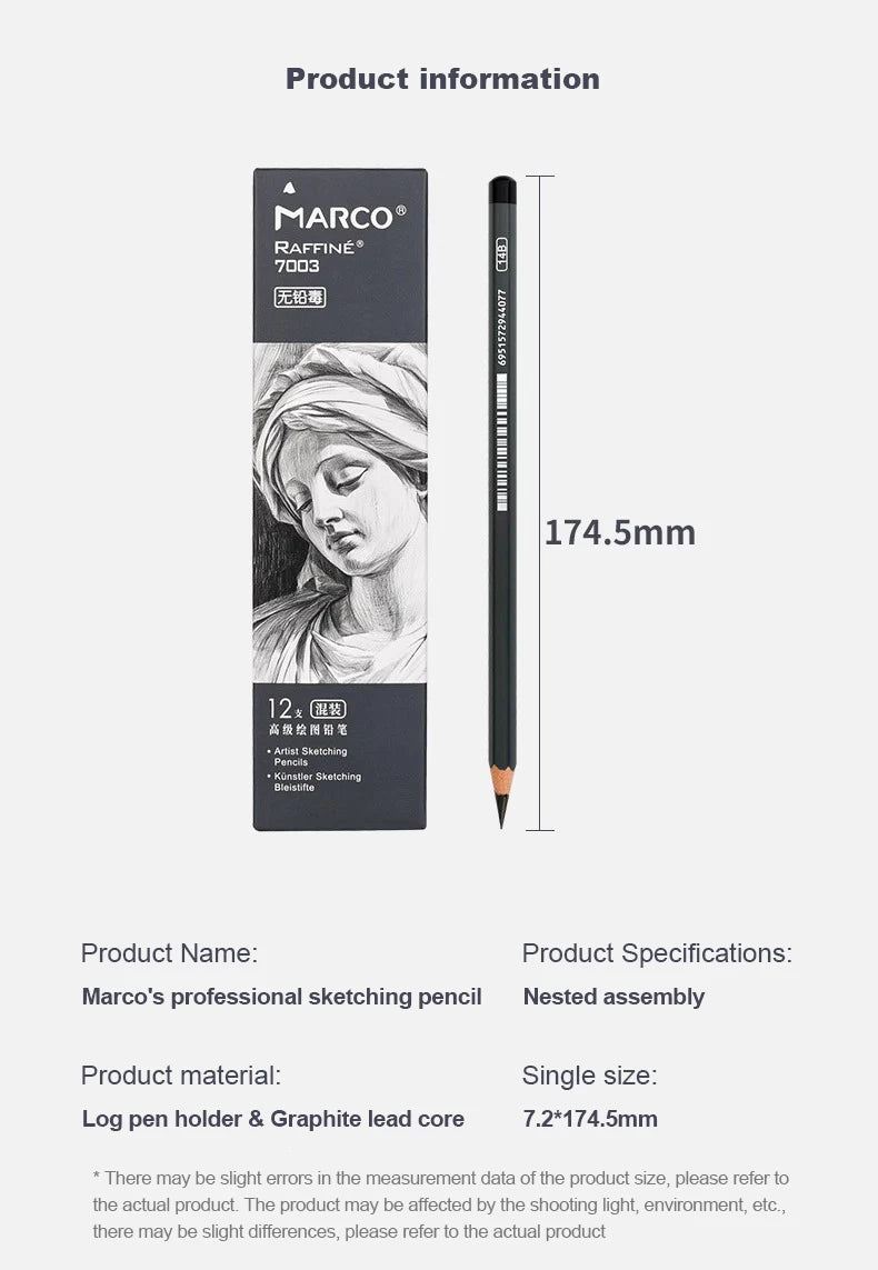 Graphite & Charcoal Sketch Pencil Set — 2H to 14B for Artists & Beginners