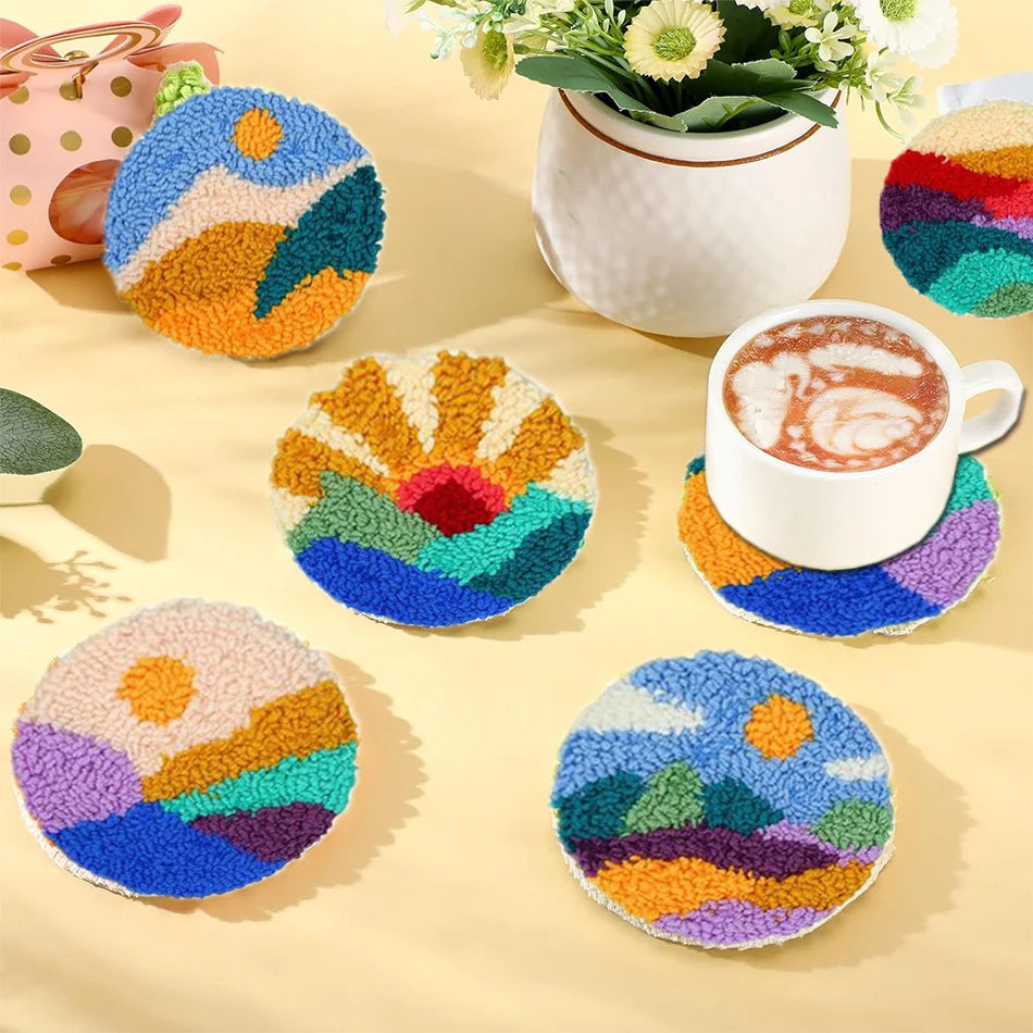 Punch Needle Coaster Kit, SDOYUNO Animal Designs for Beginner Embroidery