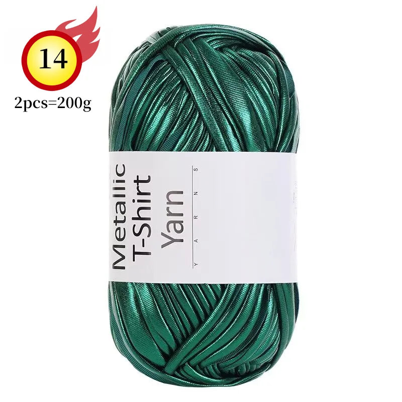 Yarn, Shiny Metallic Fabric for Crochet Bags, Cushions, Baskets & Crafts