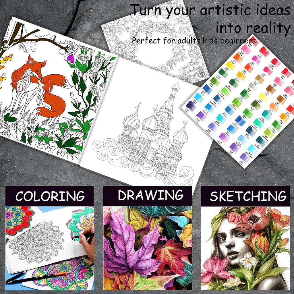 Drawing & Sketching Kit with Travel Case — 20 to 96 Pieces