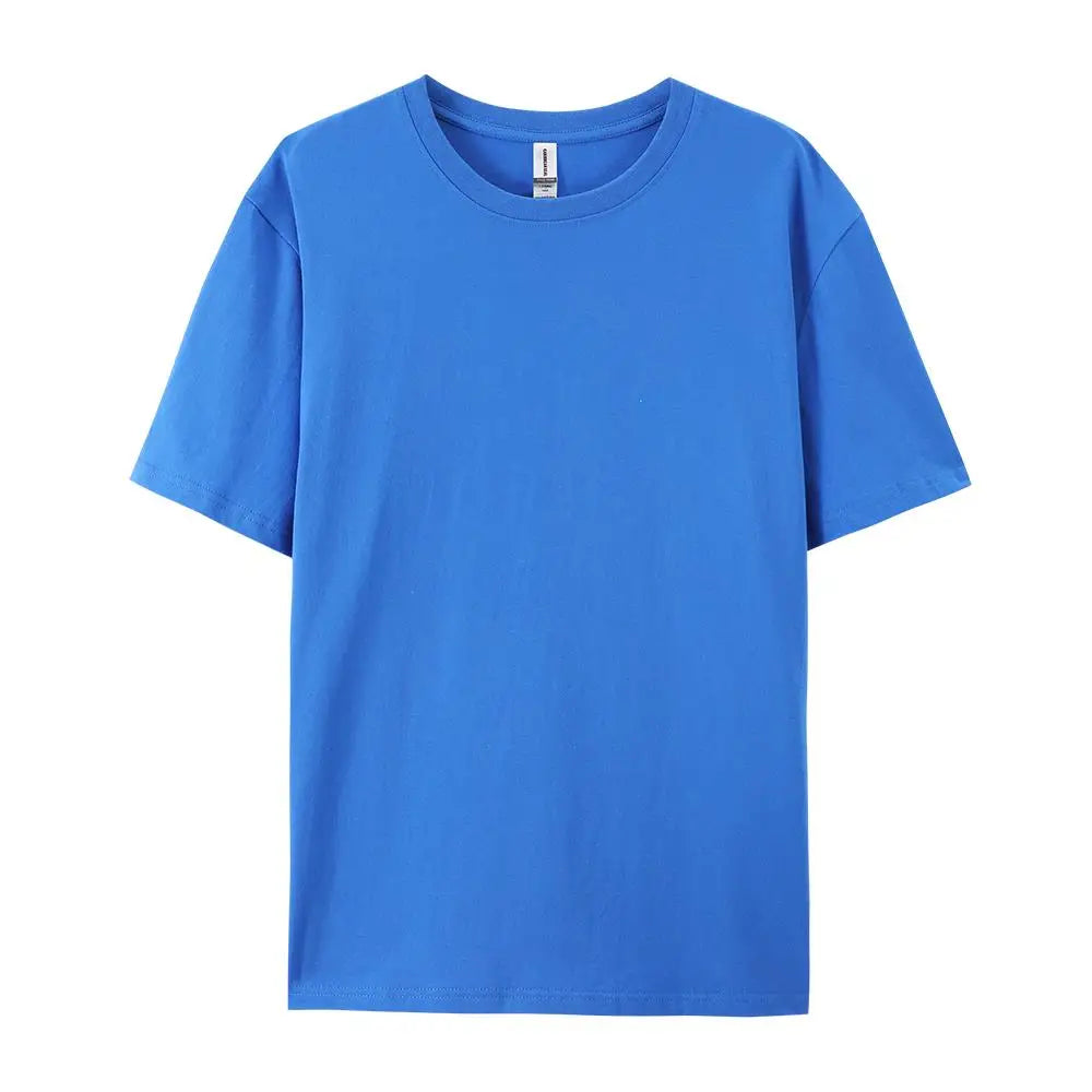 T-Shirt Unisex Solid Color 100% Cotton Loose Fit Short Sleeve Candy Color Tee