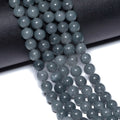 Stone Beads Jades-Style Gray Chalcedony-Style Round Bracelet Strand Craft Beads