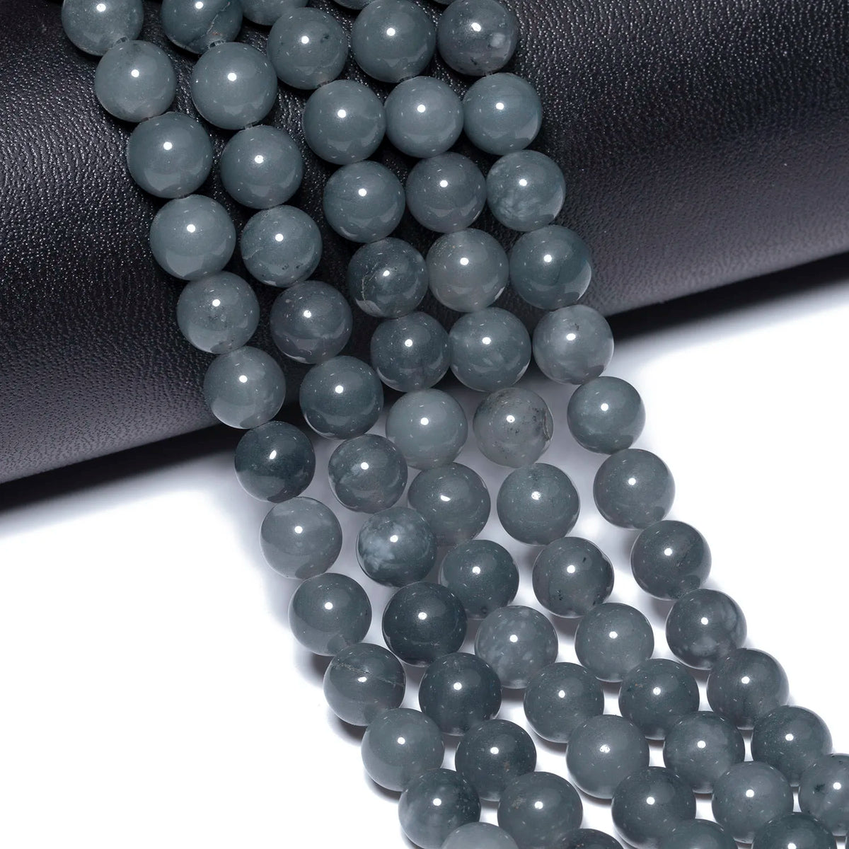Stone Beads Jades-Style Gray Chalcedony-Style Round Bracelet Strand Craft Beads