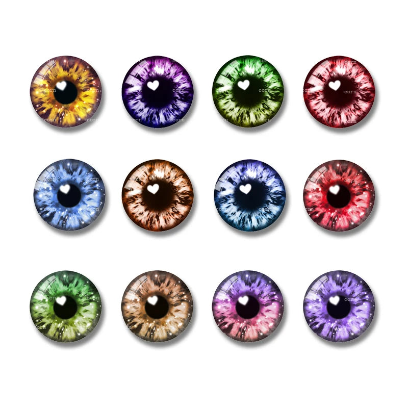 Doll Eyes Moon & Starfield Glass Cabochons Fantasy Flatback 8-20mm 20pcs BJD