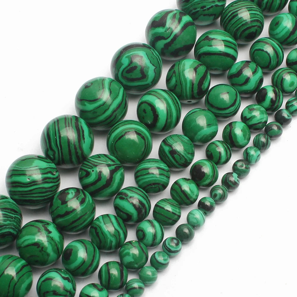 Stone Beads Round Green Agate Jasper Tiger Eye Styles for DIY Jewelry Making