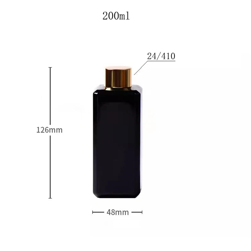 Screw-Cap Bottles Empty Square PET Gold Silver Tone Cosmetic Packaging 30 Pack