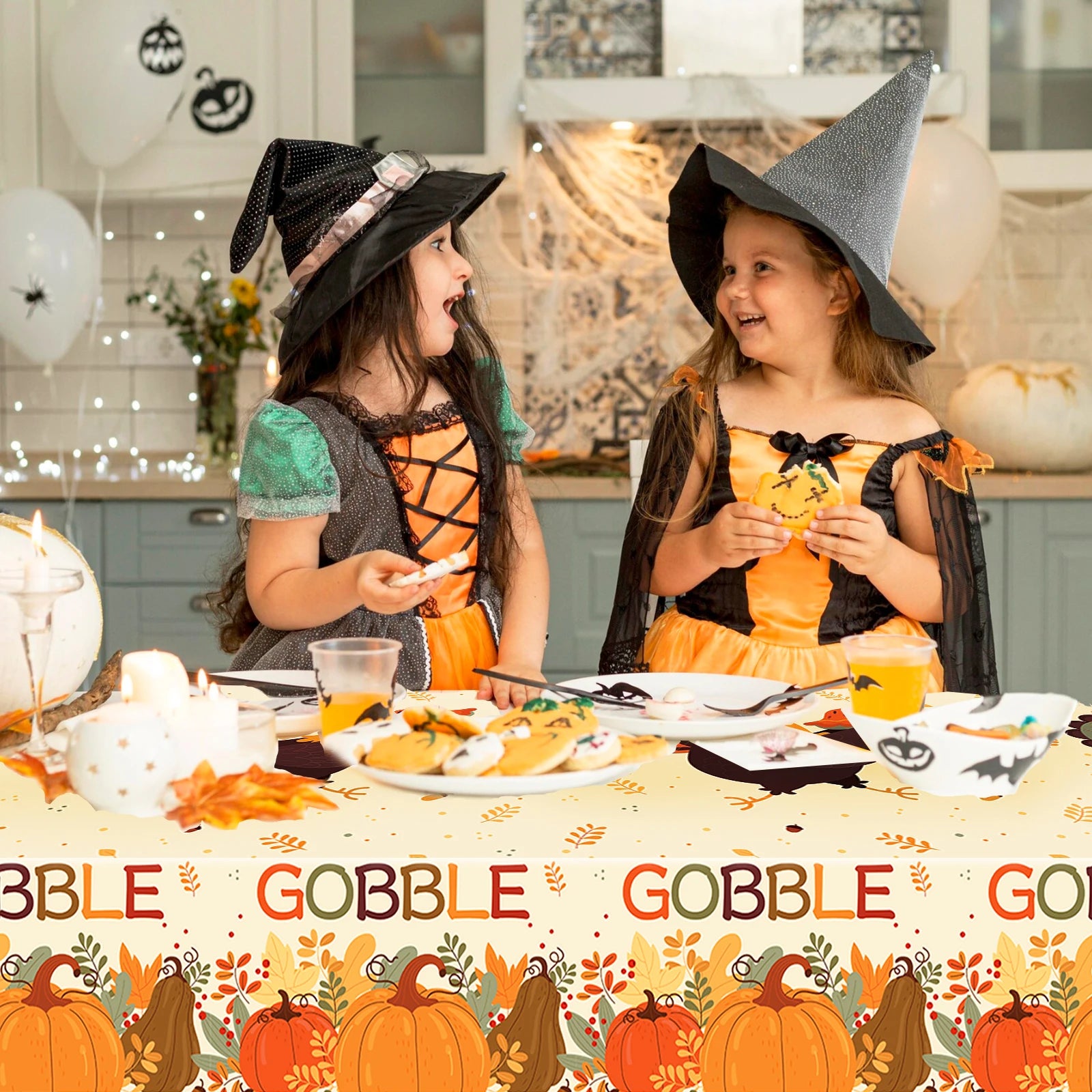 130*220cm Thanksgiving Day Tablecloth Pumpkin Maple Leaves Table Cover For Thanksgiving Decoration Party Supplies