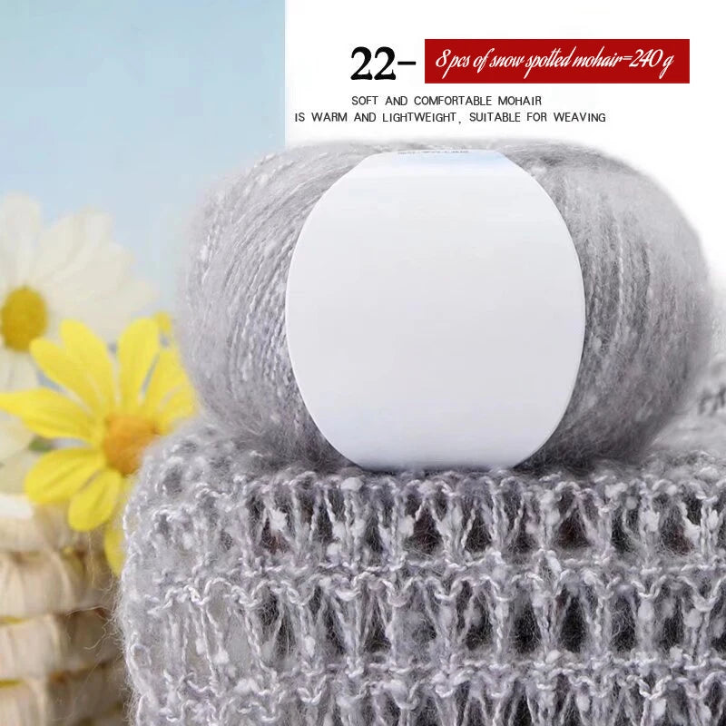 Yarn, Snow-Dot Effect for Knitting Sweaters, Shawls, Headbands & Hats