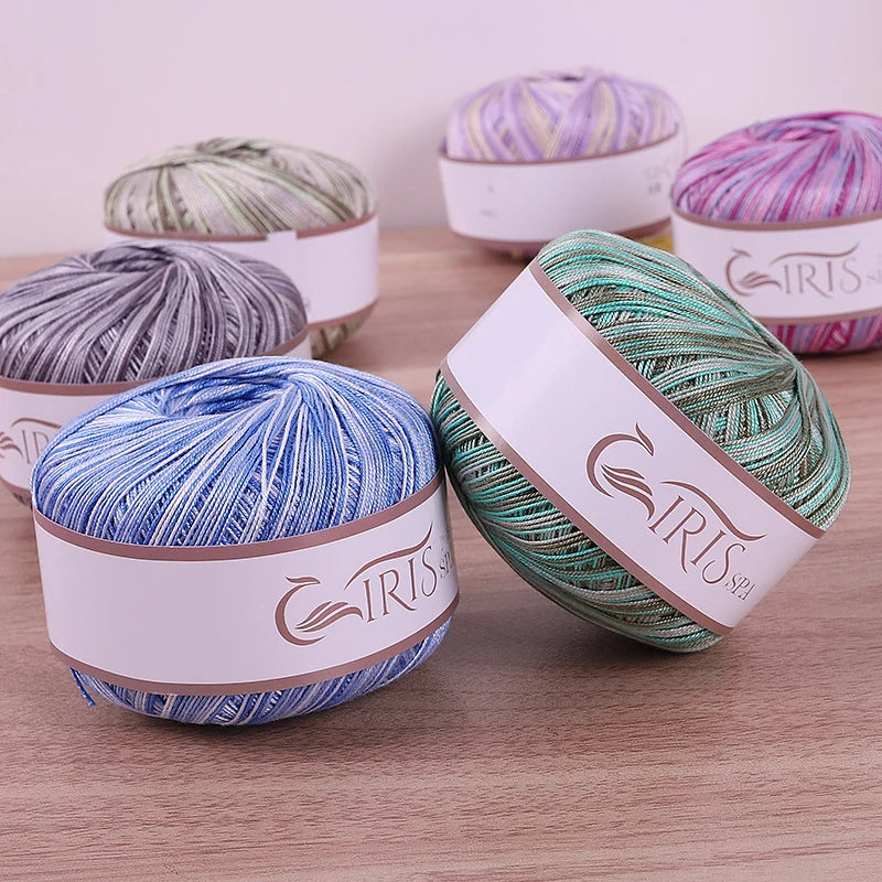 Yarn, Fine Lace with Gradient Colors for Crochet Shawls & Summer Knitwear